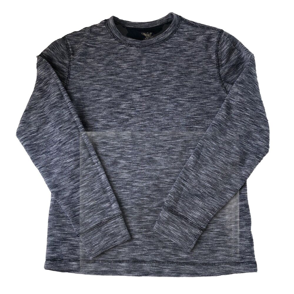 Faded Glory Women’s Waffle Knit Long Sleeve Shirt Heather Blue Size Small